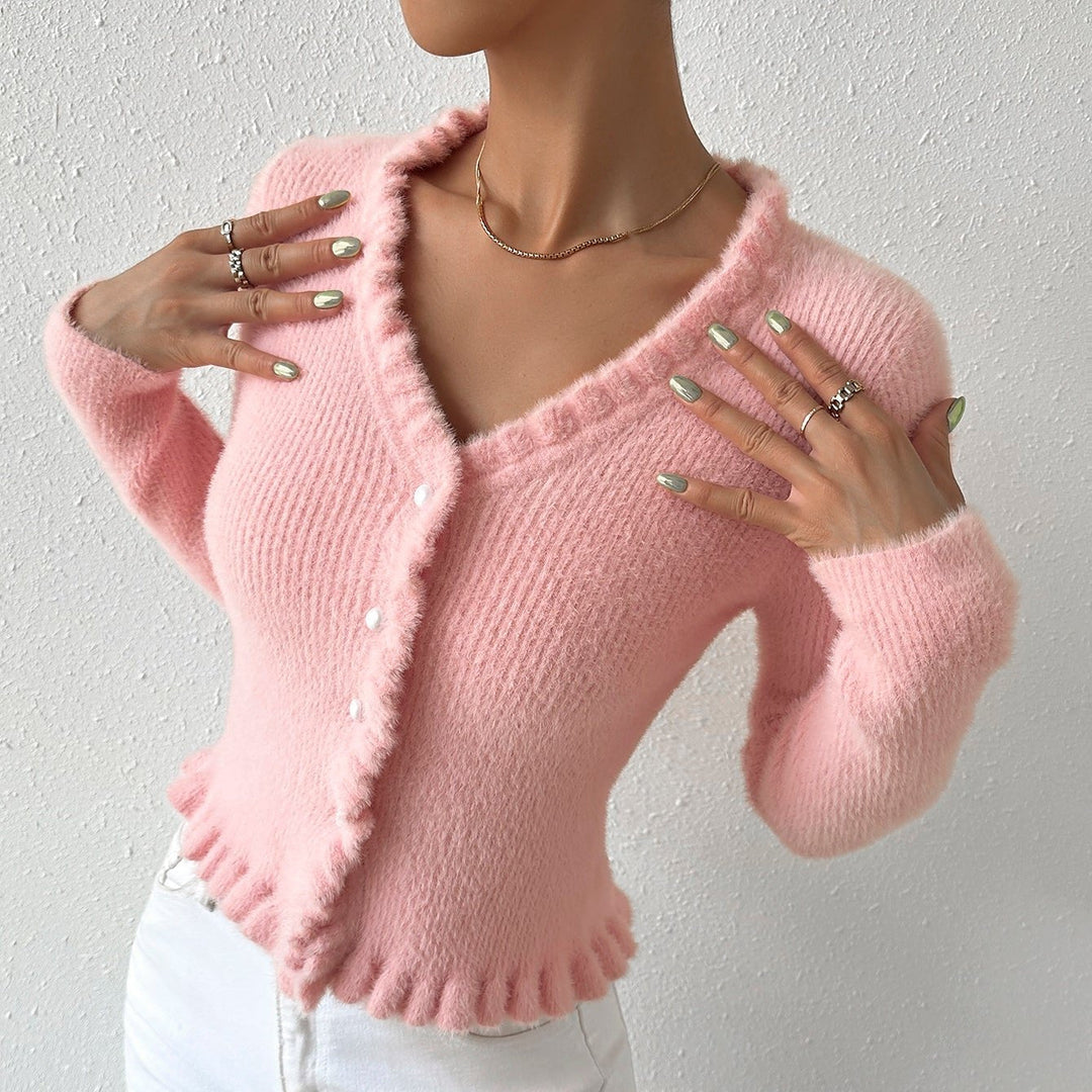 Amaris | Damenstrickjacke mit Rüschen