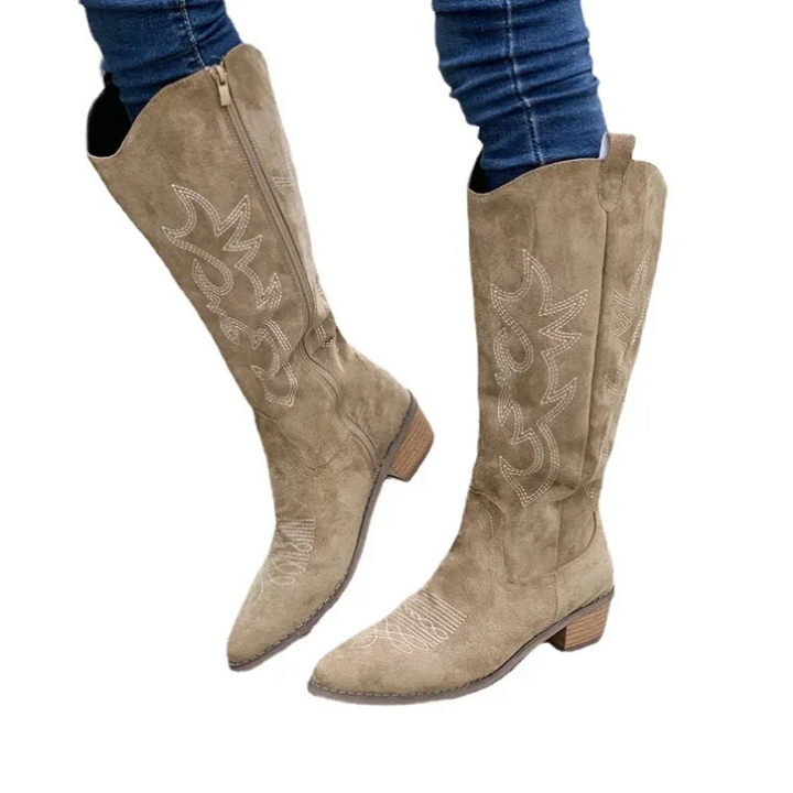 Marie | Damen Cowboy-Stiefel mit Stickdetails