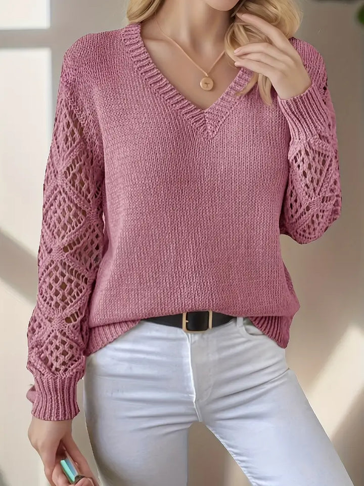 Florentine | Eleganter Pullover aus Strick mit Hohlsaum