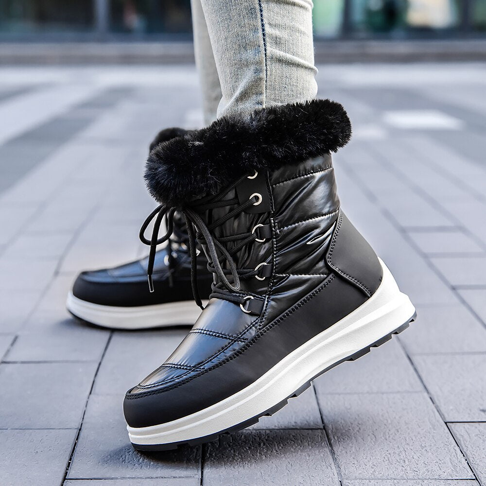 Ashby | Stylische Winterschneestiefel mit Pelzfutter für Frauenn